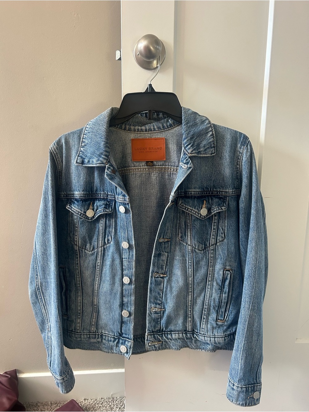 Lucky Brand Washed Blue Denim Trucker Jacket
